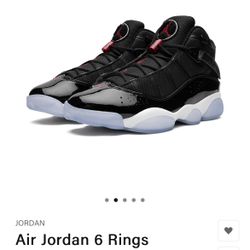 AIR JORDAN 6 RINGS BLACK/GYM RED/WHITE Size 7.5