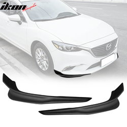 Fits 2016-2017 Mazda 6 2PCS Front Bumper Lip Splitter Spoiler Winglet Unpainted ABS
