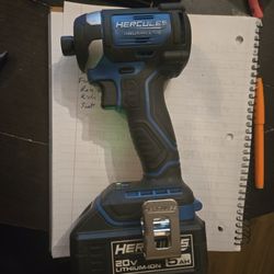 Hercules 20V brushless cordless 1/4 in. impact driver & battery