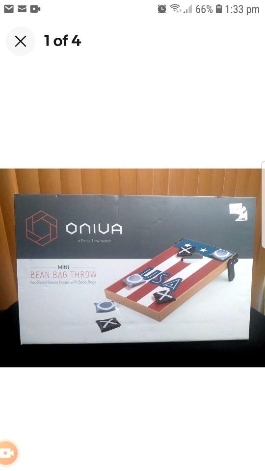ONIVA A Picnic Time Brand Mini Bean Bag Throw Game Set-2 Sided Game Board