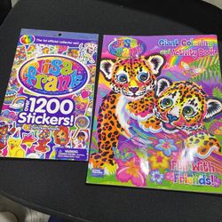 Vintage Lisa Frank Coloring Book & Sticker Book Sheets