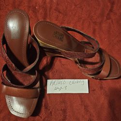 Arturo Size 8 Wedge Heel Leather Strapes