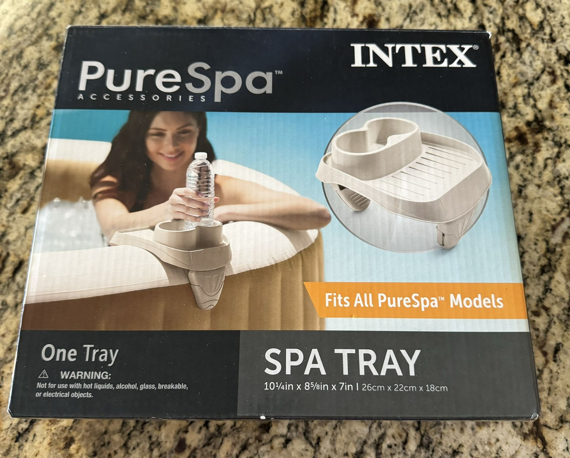 New Intex PureSpa Attachable 2 Cup Drink Holder + Tray for Spa Wall and Inflatable Hot Tub Accessory