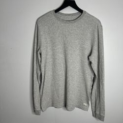 Vuori Waffle Crew Long Sleeve Thermal Shirt Mens Large Light Heather Grey