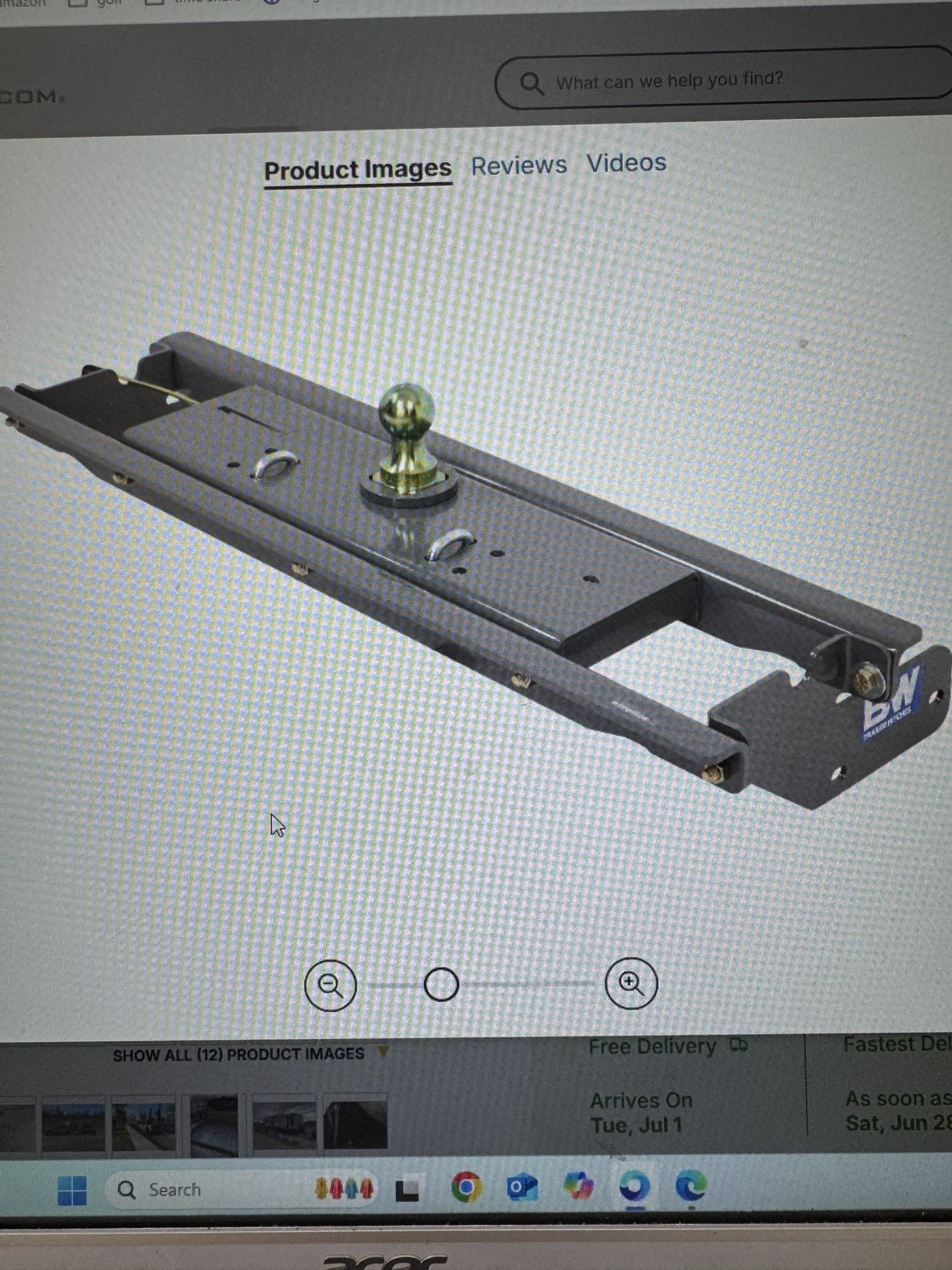 B W Under bed 5th Wheel Hitch With Turnover Ball