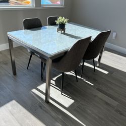 Crate And Barrel Marble Dining Table