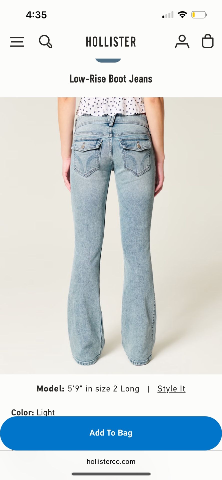 Hollister Low Rise Boot Jeans 