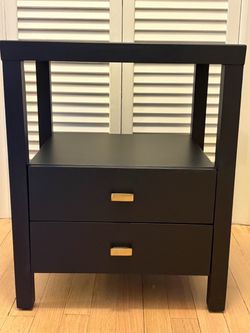 Navy Nightstand with Two Drawers