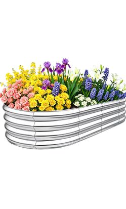 Garden Raised Garden Bed Kits, 4×2×1 FT Galvanized Raised Garden Bed for Vegetables Flowers Ground P