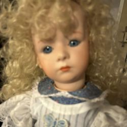BEAUTIFUL ALL PORCELAIN DOLL 24”
