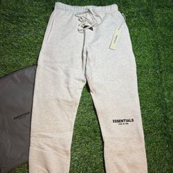 Light Oatmeal Fear Of God Essentials Sweatpants Cuffed