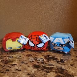 New Cubd Spider-Man Iron-Man Captain America Plushies Bundle Collectables 4x4x4