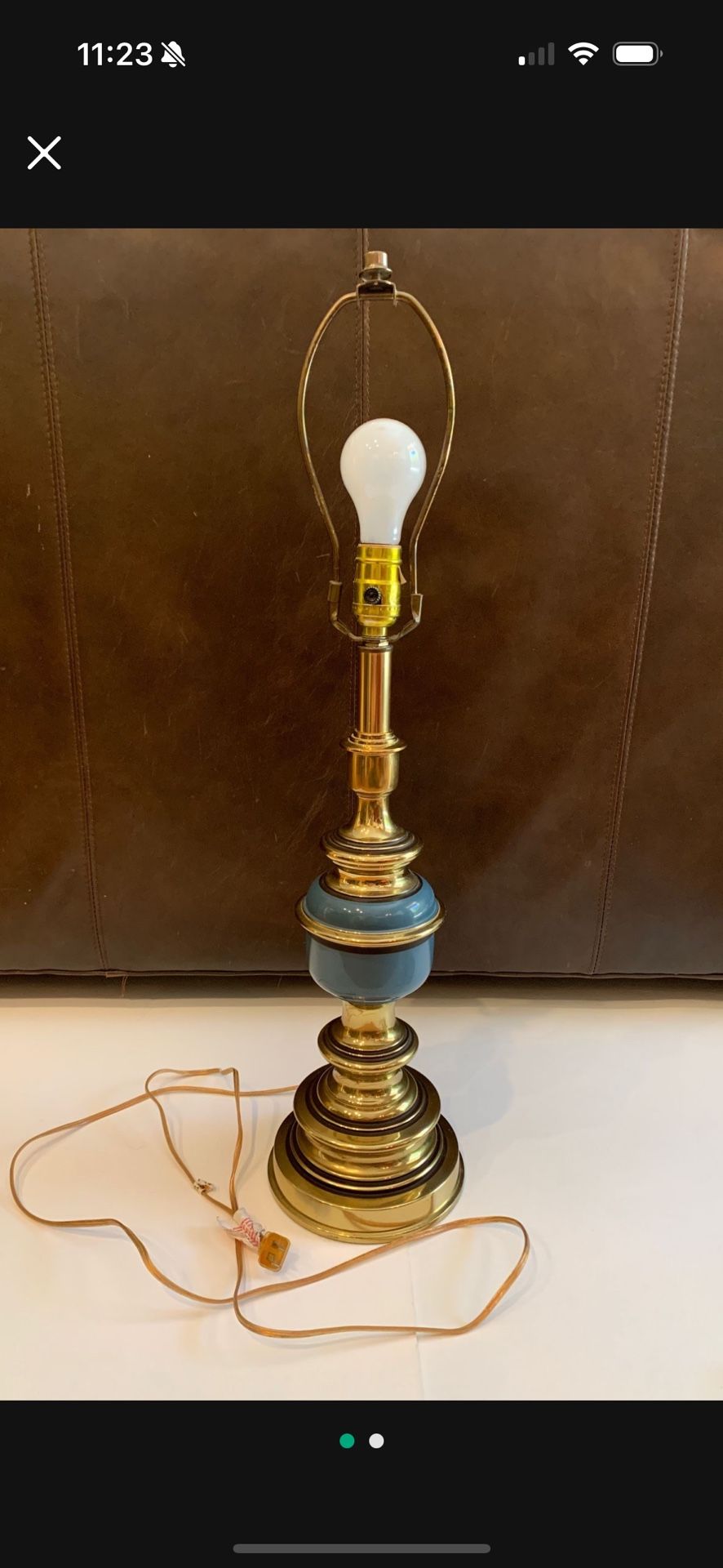 Vintage Gold / Blue Lamp 