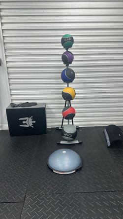 Medicine Balls w/ Rack - Like New!