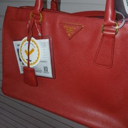 Red Leather Prada Bag