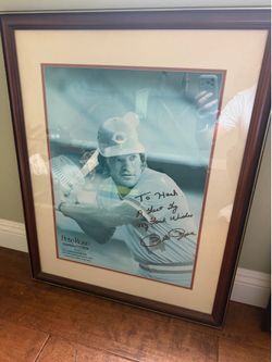 Pete Rose Autographed Commemorative Poster Records 24”x31”