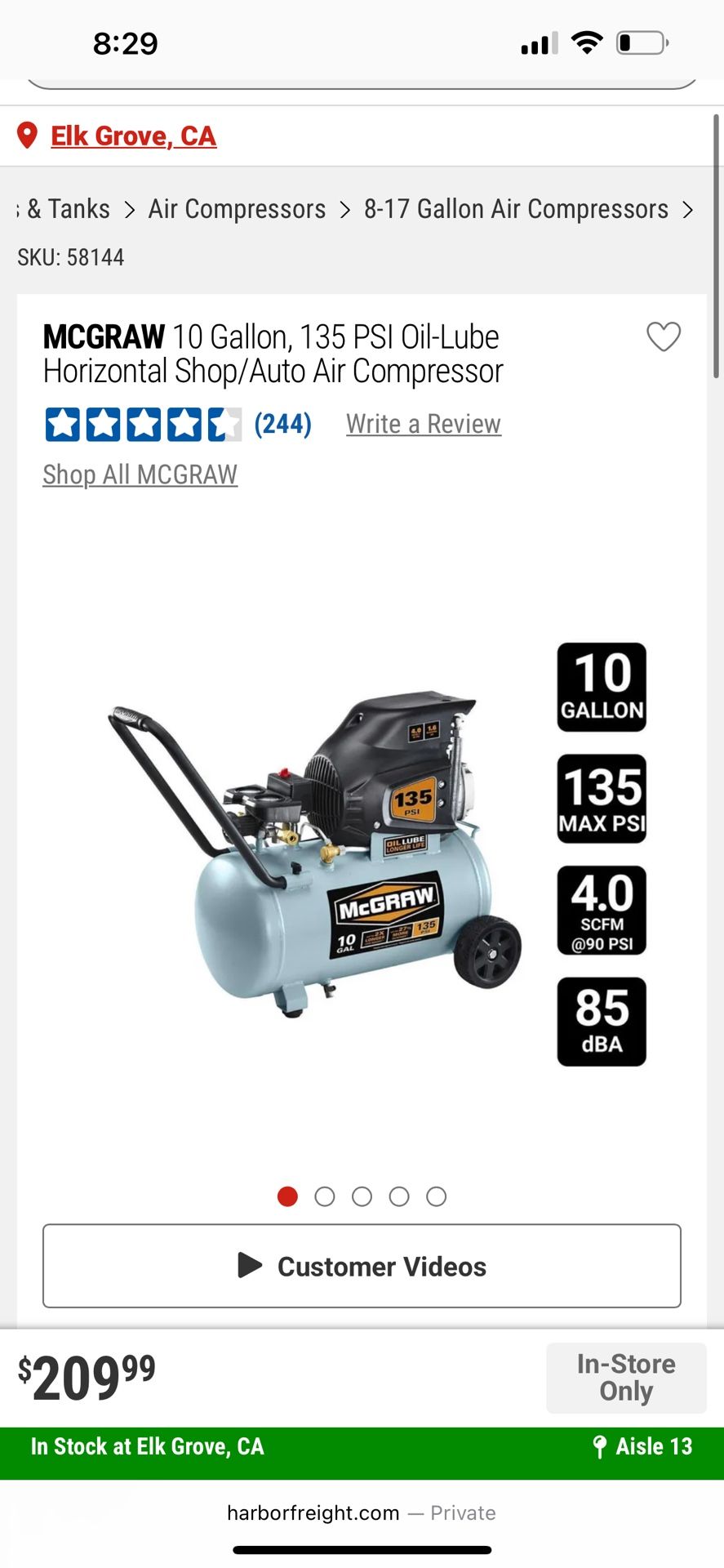 Brand New Air Compressor Worth $209 Plus Taxes Give Me Best Offer