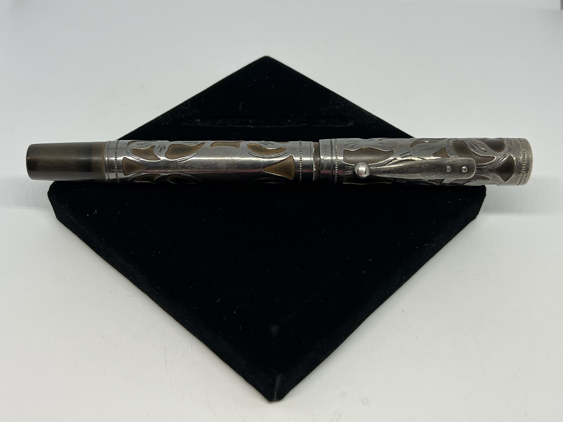 STERLING SILVER WATERMAN FILIGREE OVERLAY FOUNTAIN PEN