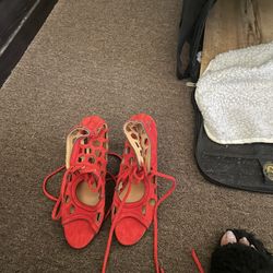 Red High Heels Size 8