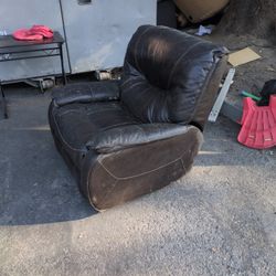 Brown Leather Rocking Recliner Chair