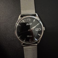 TISSOT Heritage Visodate Black Dial Steel Watch