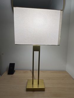 Modern Table Lamp Brass Base White Shade