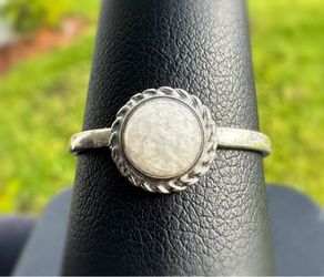 Jewelry .925 sterling silver engagement moon stone 0.50CT Ring size 8.25