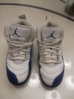 Air Jordan 12 White Blue Kids Sneakers