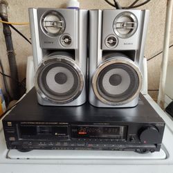 Home Stereo Receiver Amplifier With Sony Speakers
