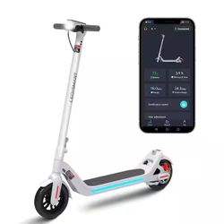 New in box A8 44.3 in. L x 17.3 in. W x 46.5 in. H White Foldable Adult Electric Scooter