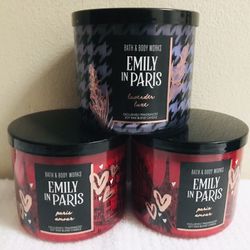 Limited Edition! BATH & BODY WORKS✨Netflix🗼💕👠🎀 EMILY in PARIS 🎀👠💕3-wick candle $17 each or 2 for$30  