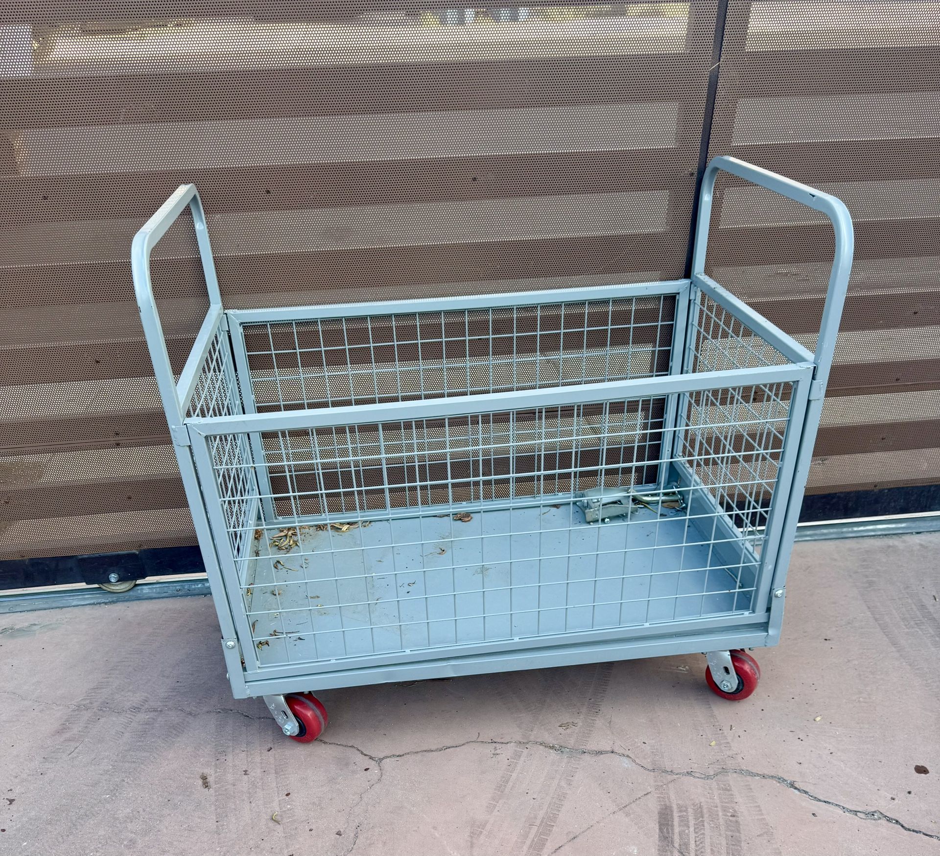 Folding Mesh Cage Cart Heavy Duty Material Handling Transport Hand Truck,Goods Transport Trolley for Laundry Organizer and Grocery Storage, Load 200KG