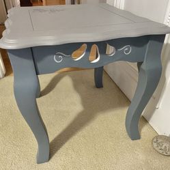 ONE two-toned Gray Wood End Table with Cutout