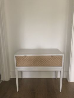 White Wooden End Table 
