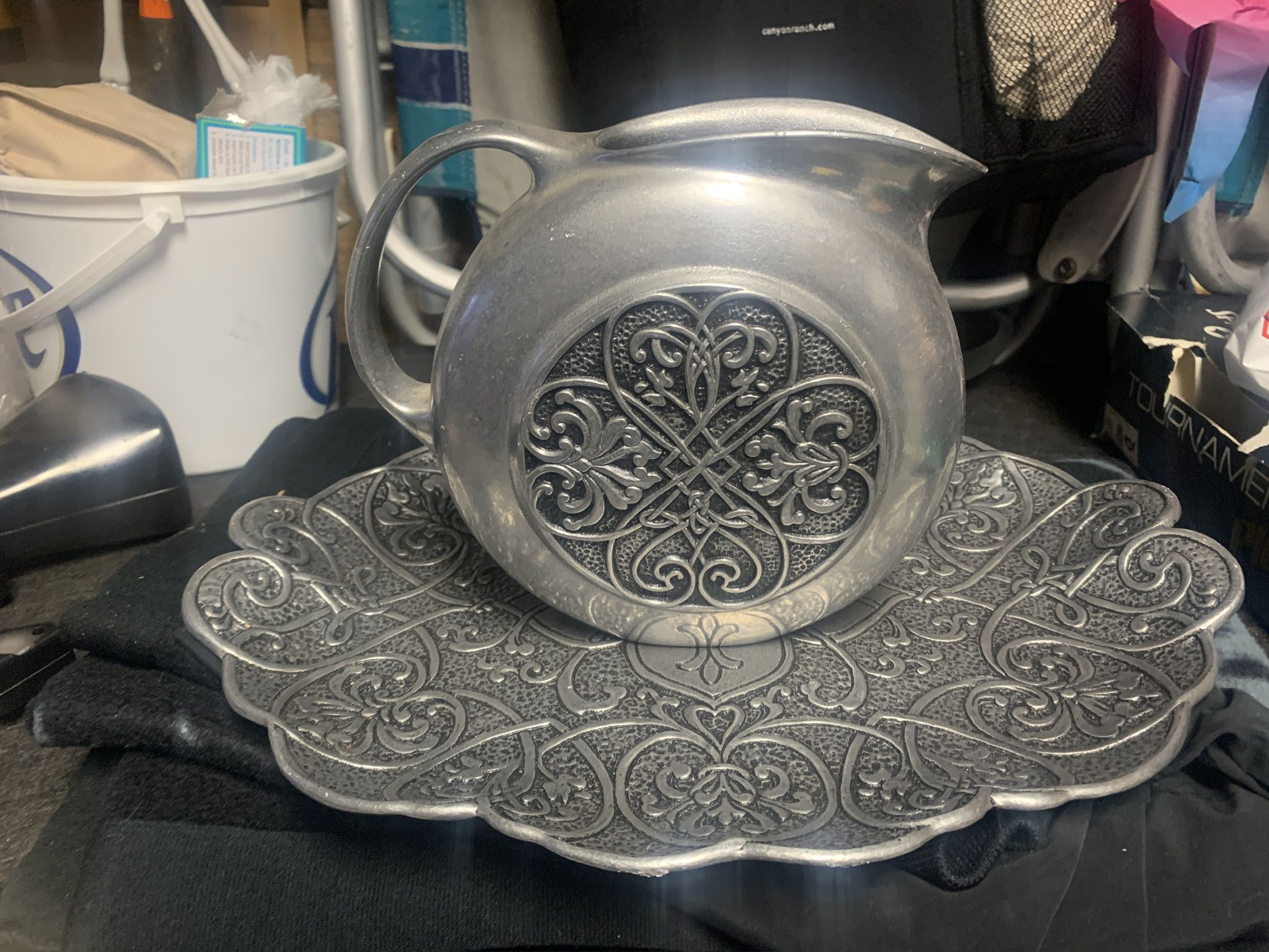 Medieval Platter And Pitcher