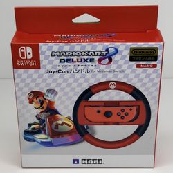 HORI Mario Kart 8 Deluxe Joy-Con Racing Wheel for Nintendo Switch Mario | New! 