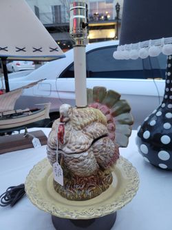 Vintage Turkey Soup Tureen Lamp