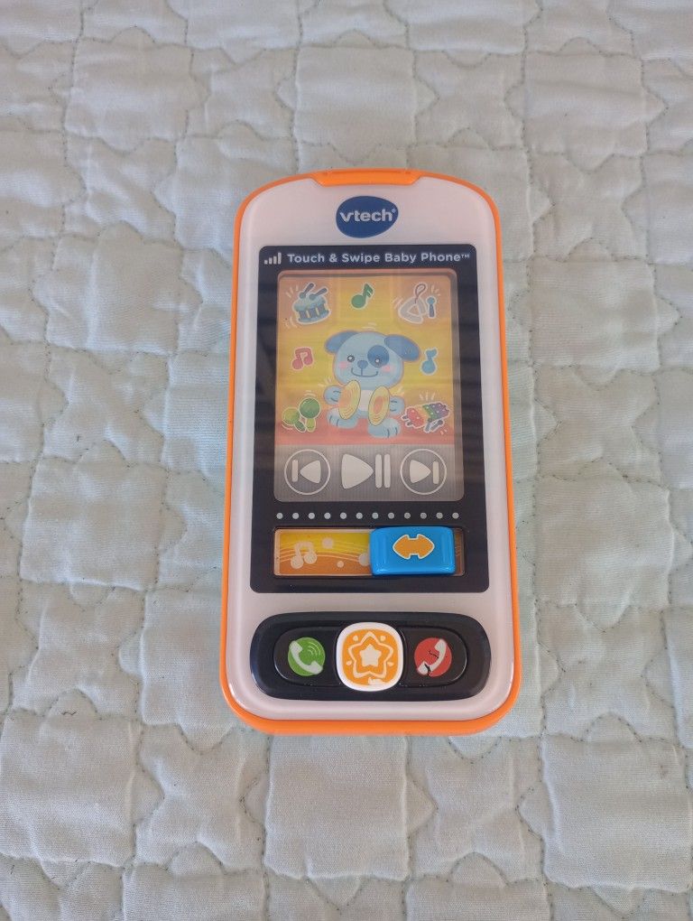 VTech Touch and Swipe Baby Phone Learning Toy for Baby Orange / Tested!