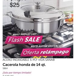 Cacerola Honda De 14 Qt Vida Sana De Princess House 