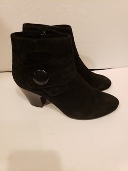Black suede bootie leather 10.5