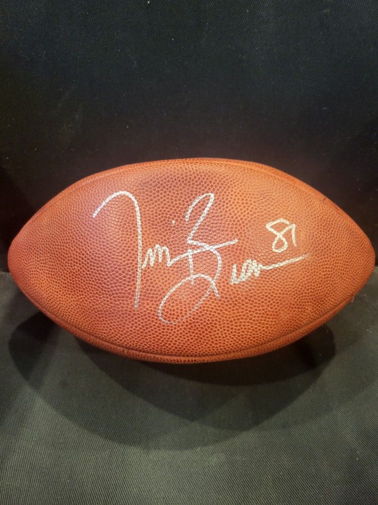 Tim Brown signed Super Bowl XXXVII football