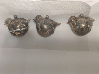 Glass bird ornaments