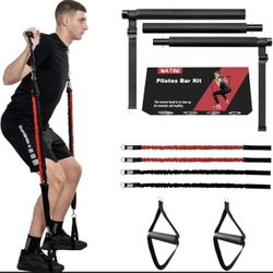 Adjustable Yoga Pilates Stick Bar, Home Gym Equipment Exercise Fitness