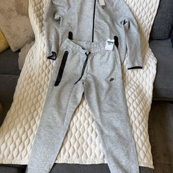 Nike Tech Men's Gray Hooded Jogger Tracksuit Set XL