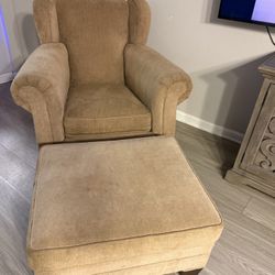 Restoration Hardware Chair & Ottoman 