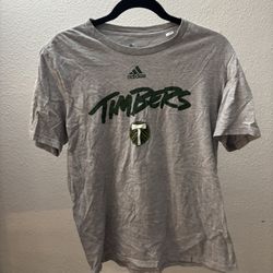 Gray Adidas Portland Timbers T-Shirt Size Medium