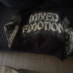 black and white mixed emotion sweater