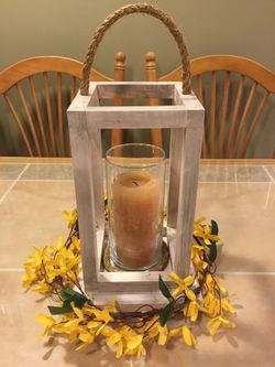 Wooden Lantern Candle Holder Centerpiece Country Farmhouse Table Decor Wedding