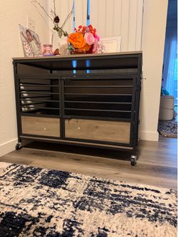 YITAHOME Dog Crate Furniture – Rustic Wood & Black Metal