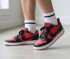 Nike Court Vision Low DVS456-600 Red/Black size 7 Youth Shoes